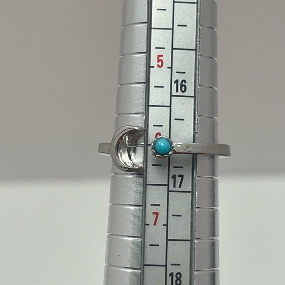 3 Southwestern Stackable Rings Silver Tone and Faux Turquoise - Picture 3 of 5